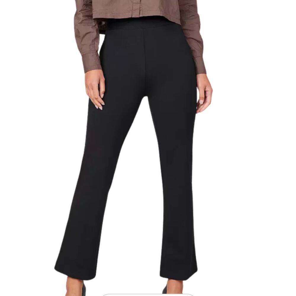 SPANX The Perfect Ponte kick flare Pant L Black Crop Quiet Luxury Corporate Chic - Picture 2 of 9